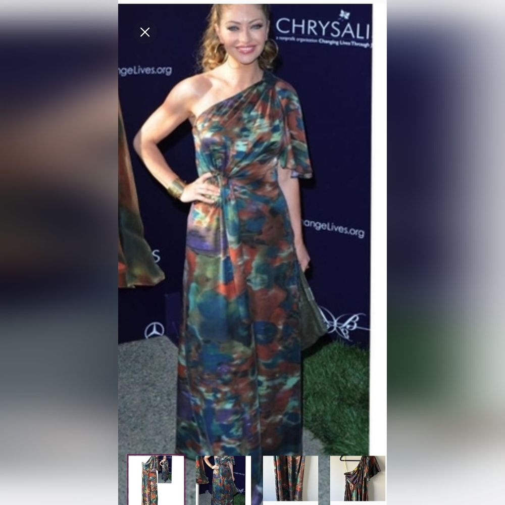 Catherine Malandrino Multicolor One-Shoulder Dress